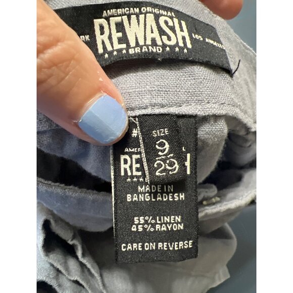 Rewash Womens Linen Blend Pants sz 9/29 Wide-Leg Grey Pants Beachy - Picture 3 of 12